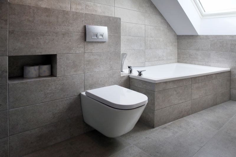 Contemporary Bathroom with Dual-Flush Toilet