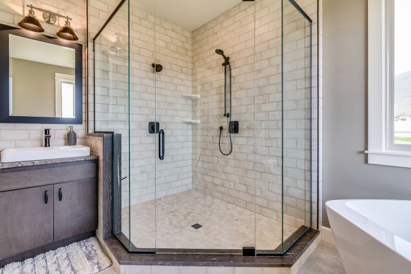Compact Shower with Built-in Shelves